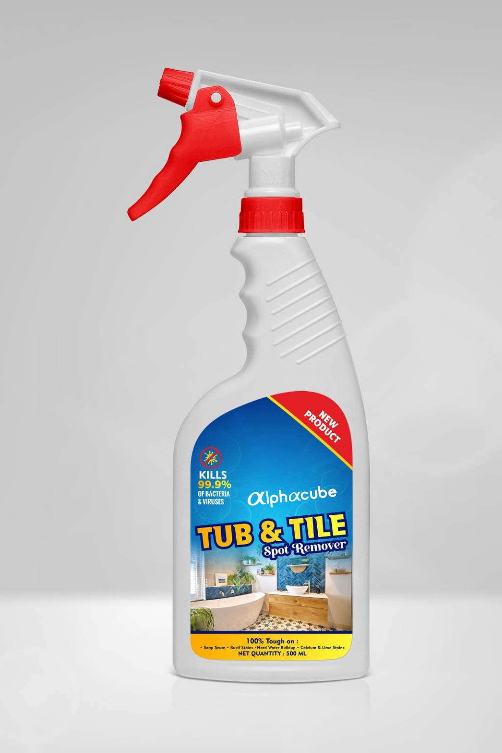 Black White Minimalist Square Frame Fashion Custom Tailor Logo (5) Alphacube Tub & Tile Cleaner 500ml – Bathroom Hard Stain & Limescale Remover Spray - Image 1