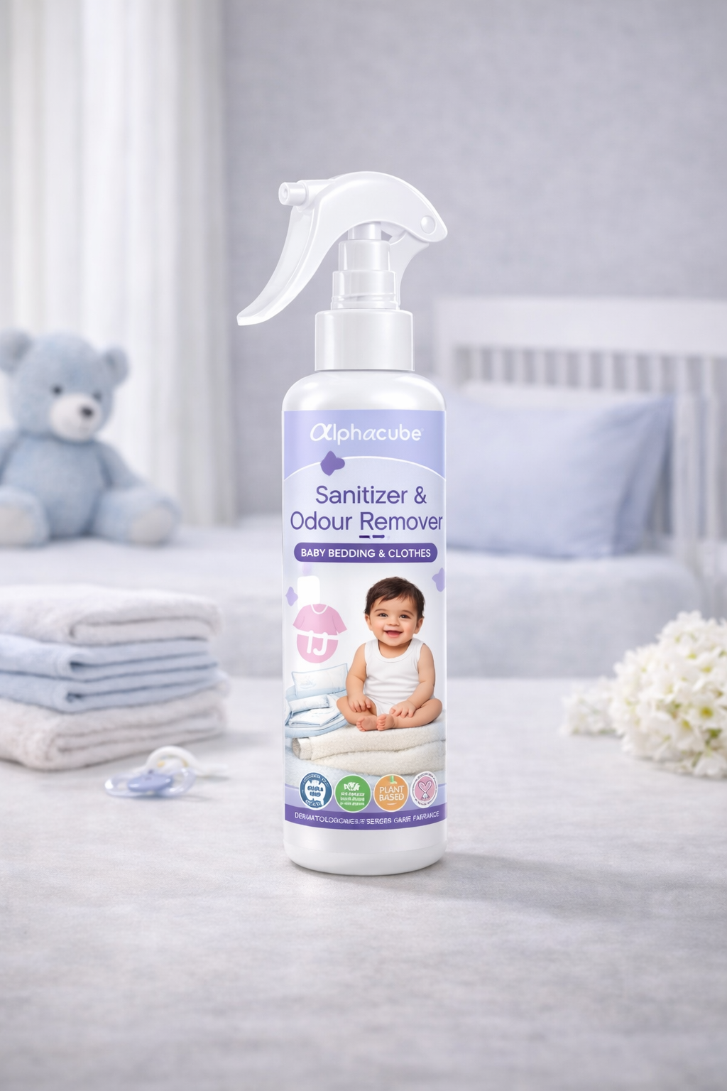 file_00000000eaec71f88c5a8e1290734b0d Alphacube Baby Bedding & Clothes Sanitizer Spray – Fabric Germ & Odour Remover for Babies - Image 1
