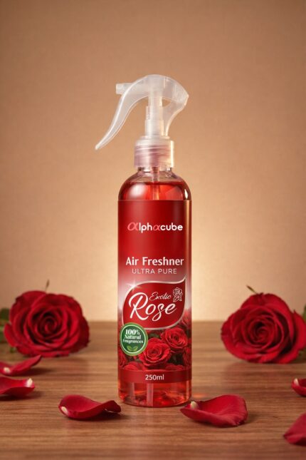 Alphacube Exotic Rose Air Freshener Spray 250ml – Long Lasting Natural Room & Fabric Odour Remover